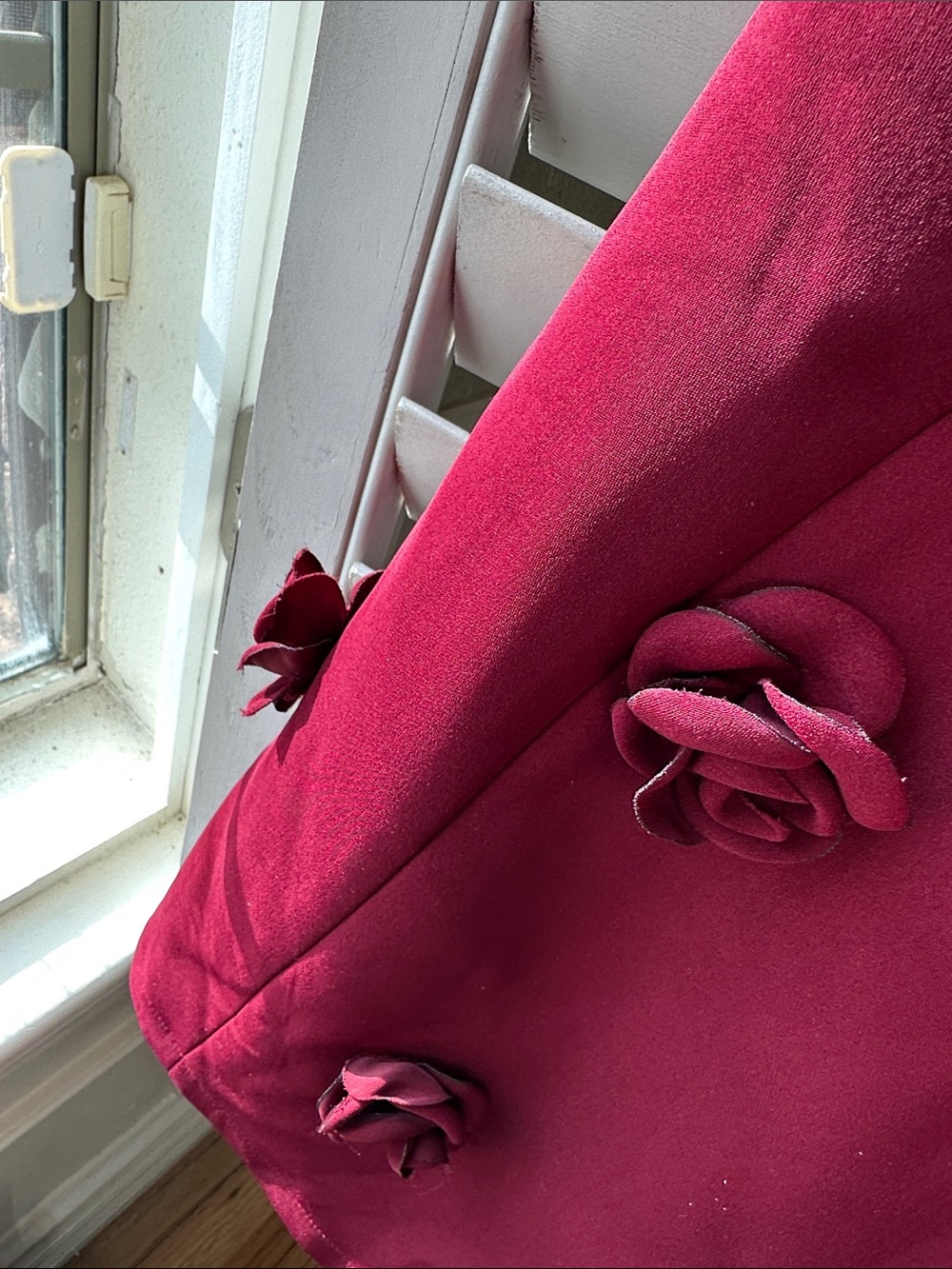 Avec Les Filles Burgundy Floral Appliqué Dress Tote - Picture 2 of 6